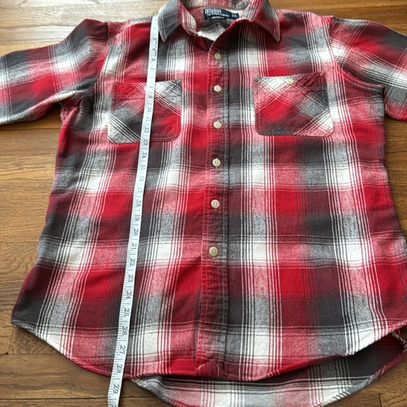 🥾Polo by Ralph Lauren custom fit red/cream plaid flannel shirt. Size L. - Picture 6 of 8